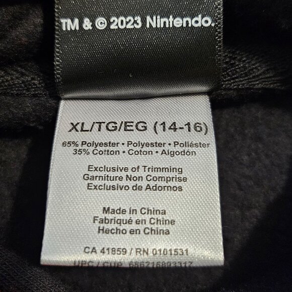 Mario Kart Boys' Black Hoodie Pullover Sweatshirt - Size XL (14-16) - Picture 7 of 7